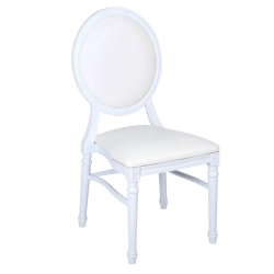 Chaise Médaillon « LOUIS » en Polypropylène Blanche Empilable