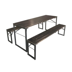 Table Pliante Type Brasserie "FACTORY" Premium en Pin Massif