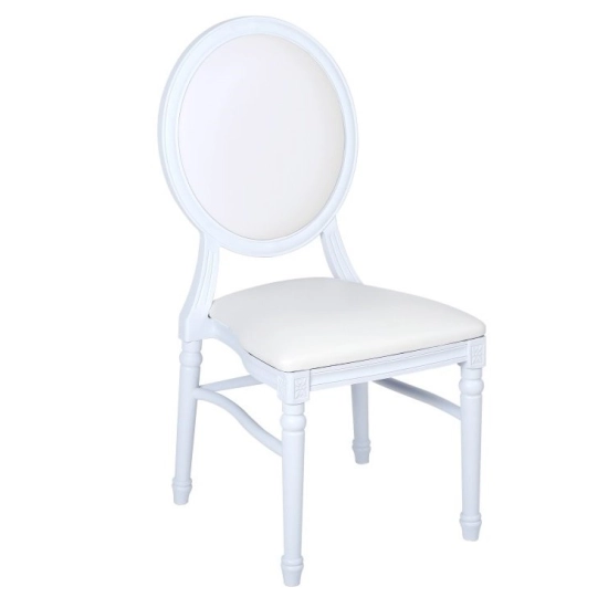 Chaise Médaillon « LOUIS » en Polypropylène Blanche Empilable