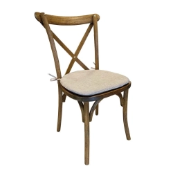 Chaise Champêtre DOS CROISÉ en Bois Vieilli