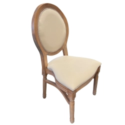 Chaise Médaillon « LOUIS » Bois Cérusé Empilable