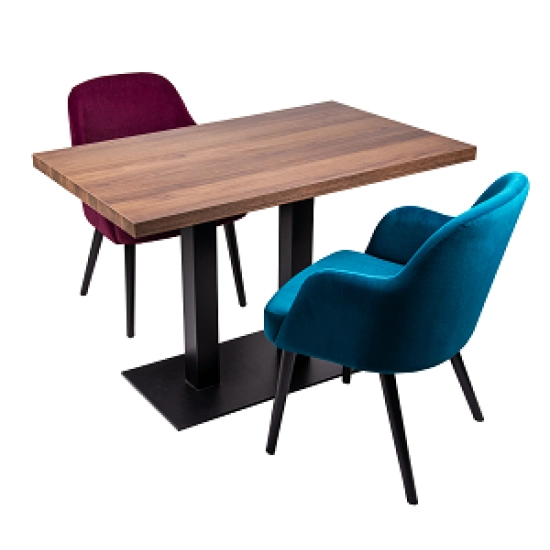 Pied de table Bistrot - en fonte - Double base rectangulaire